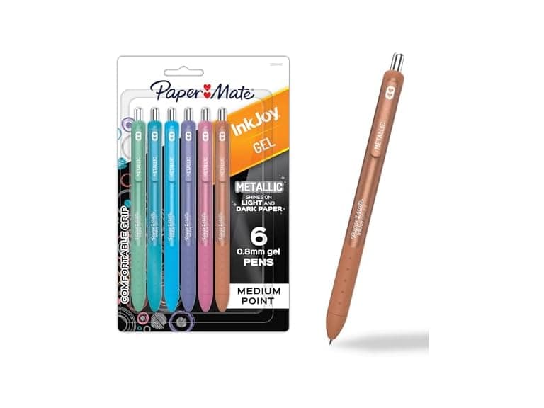 Paper Mate InkJoy Gel Pens, Metallic, Retractable