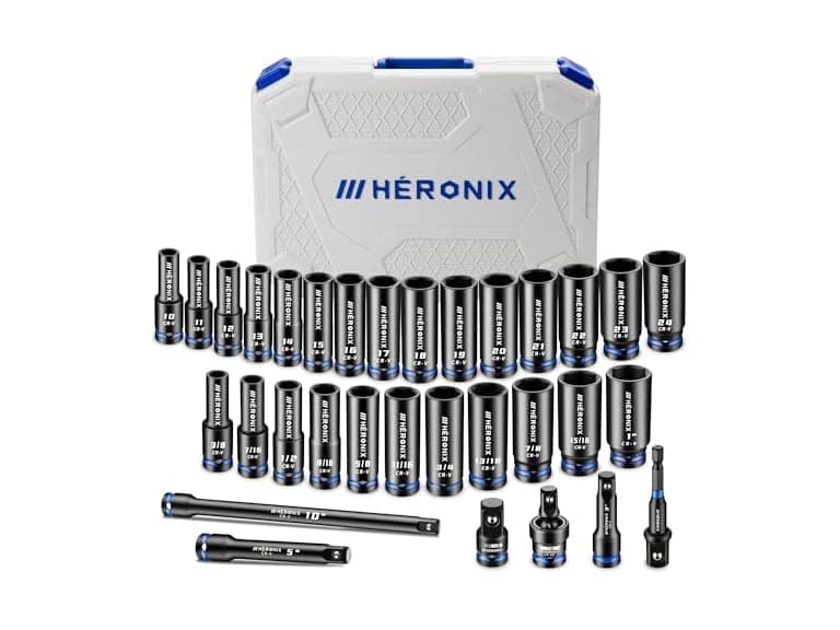 HERONIX 2-Piece 1/2" Drive Impact Socket Set