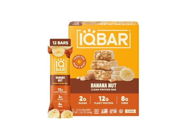 (24-Pack) IQBAR Plant Protein Bars: Banana Nut