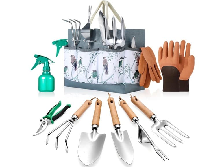 9-Piece Stainless Garden Tool Set w/ Bag