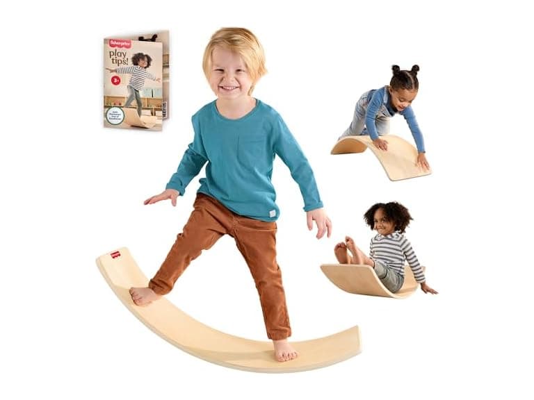 Fisher-Price Wood Montessori Toy Rockin' Balance Board