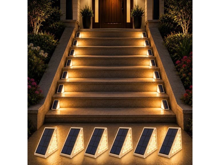 Infinite Basics 6-Pack Triangle Solar Step Lights Outdoor
