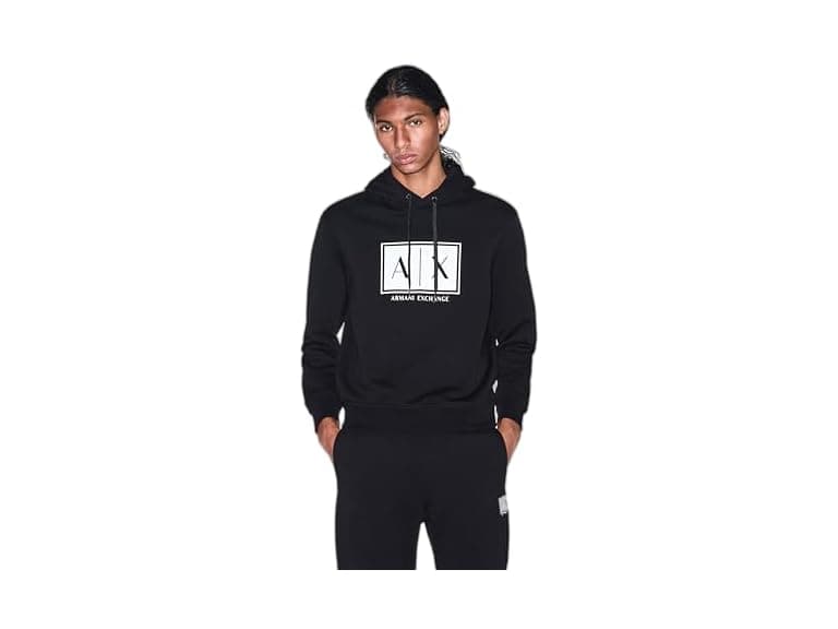 Armani Exchange Men Box Logo Hoodie Sweatshirt