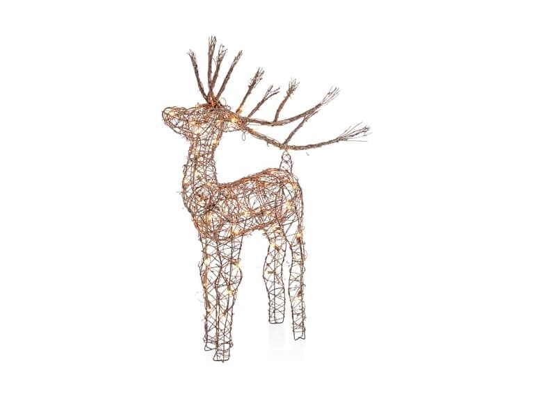 Alpine Rattan Reindeer 35" White LED
