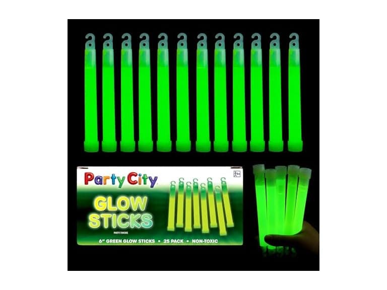Party City Green Glow Sticks Bulk Pack 6”- 25pk