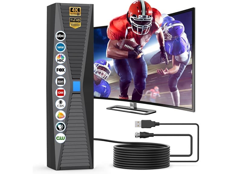 URIIU Indoor Long Range Antenna for Smart TV with 360° Signal Strongest Booster