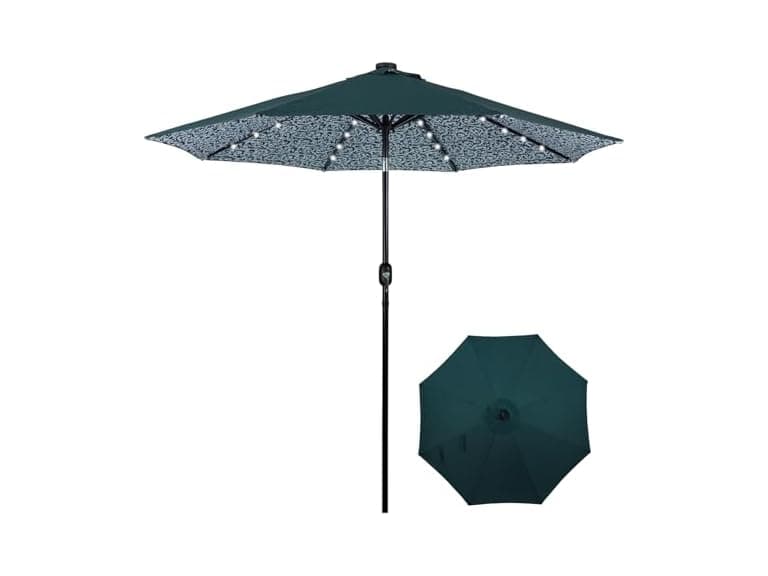Backyard Expressions 9FT Solar Patio Umbrella
