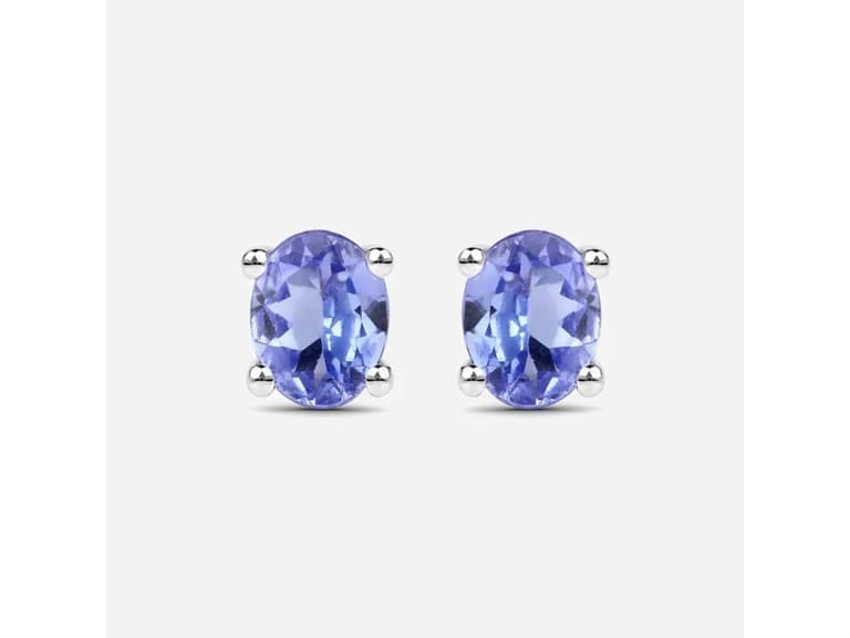 Yeidid Oval Cut Tanzanite Stud Earrings