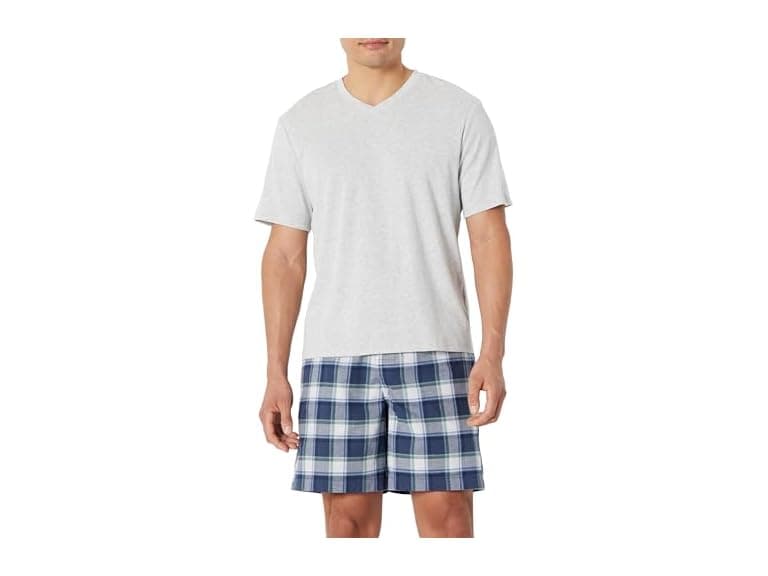 Amazon Essentials Mens SS VNeck Tee & Shorts PJ Set