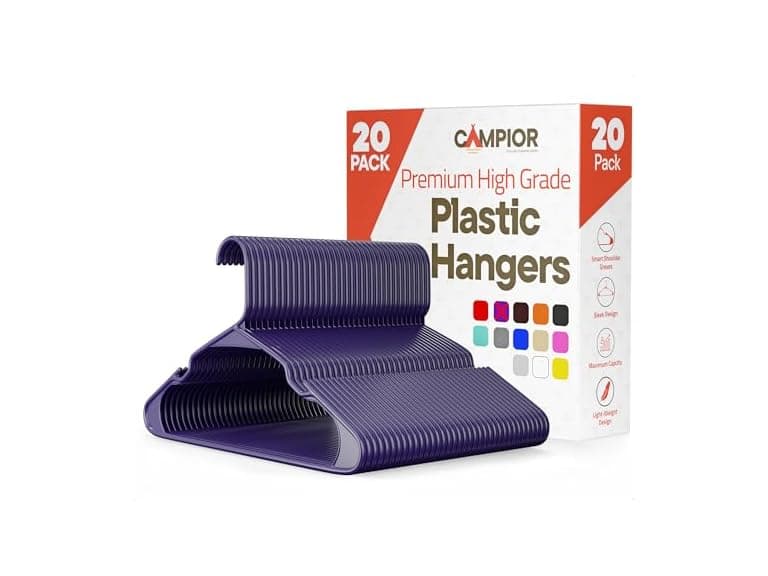 Purple Plastic Hangers 20 Pack