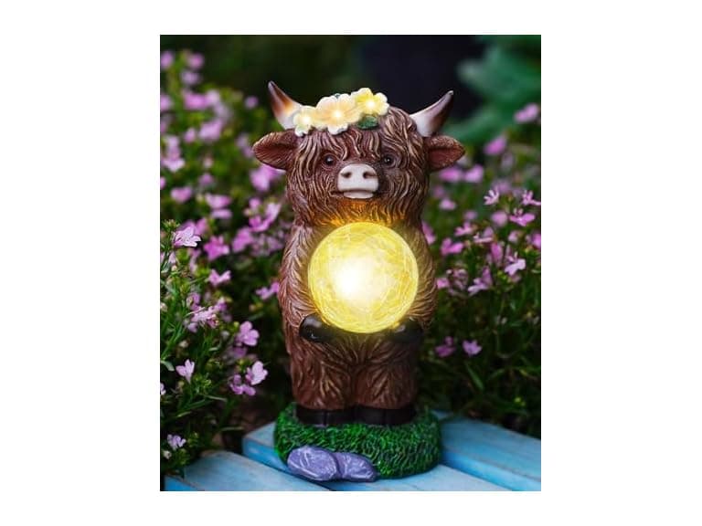Outdoor Highland Cow Yard Statue 2-Pack