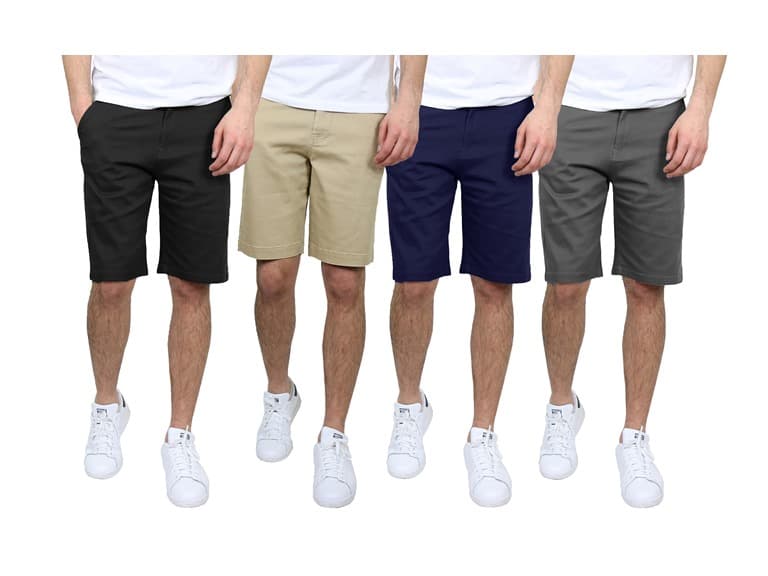 3Pk Asst Mens Stretch Chino Shorts