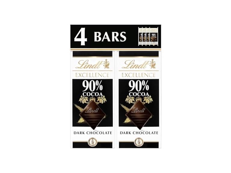 Lindt Excellence 90% Dark Choc Bars 4ct