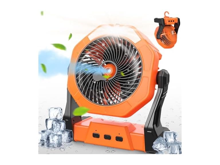 AUSIC Portable Misting Camping Fan, 8"