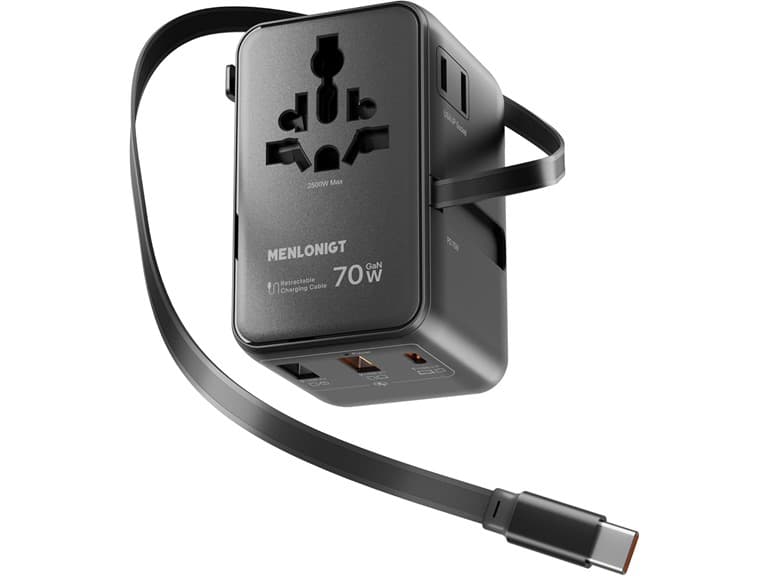 Menlonigt 70W GaN Universal Travel Adapter
