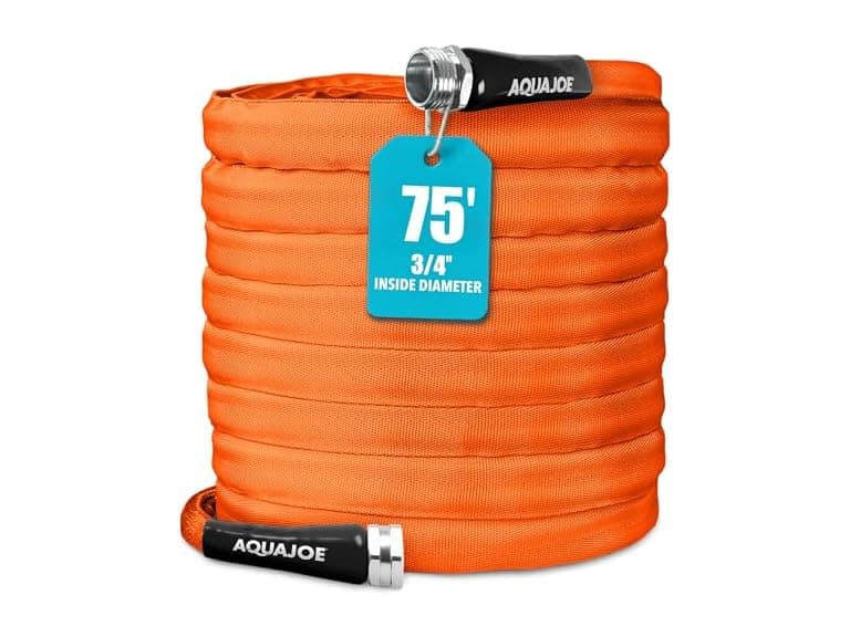 Aqua Joe Contractor Grade FiberJacket Garden Hose 75Ft