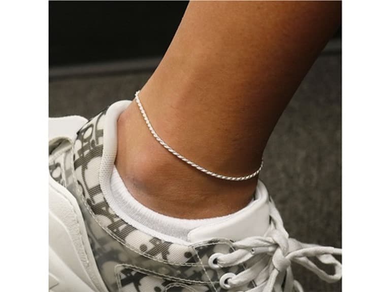Yeidid Silver 9 or 10" Rope Anklet