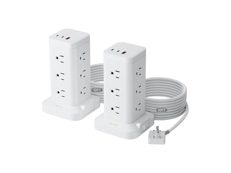 TAGZILO 2-Pack Power Strip 12-Out 10ft
