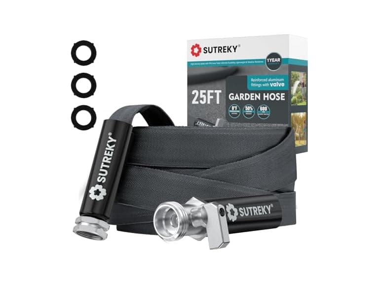 SUTREKY 25ft Garden Hose with Valve