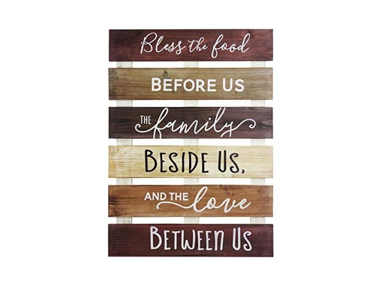 Rustic Bless The Food Wall Sign