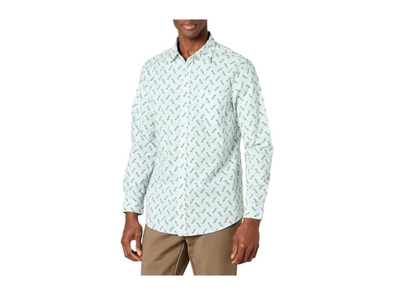 Amazon Essentials Men Long Sleeve Stretch Poplin Shirt