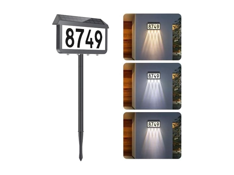 Brightever Solar Address Signs Light Grey