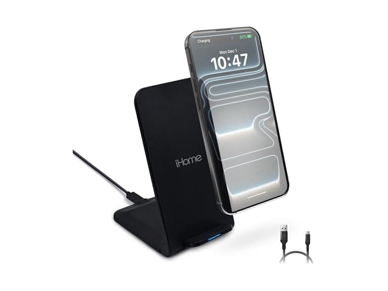 iHome 15W Folding Wireless Charging Stand