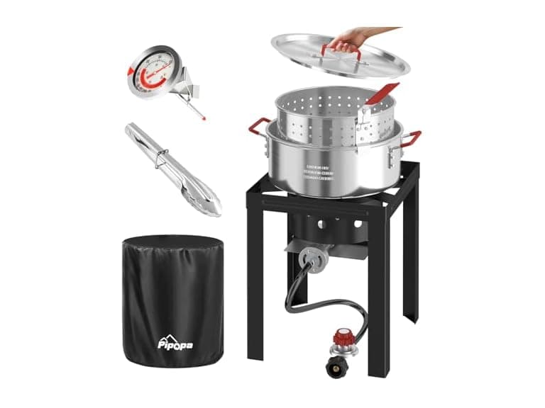 Pipopa 10QT Fish Fryer Pot with Lid