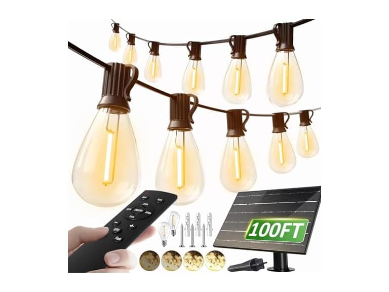 Luckstyle 100FT Solar String Lights