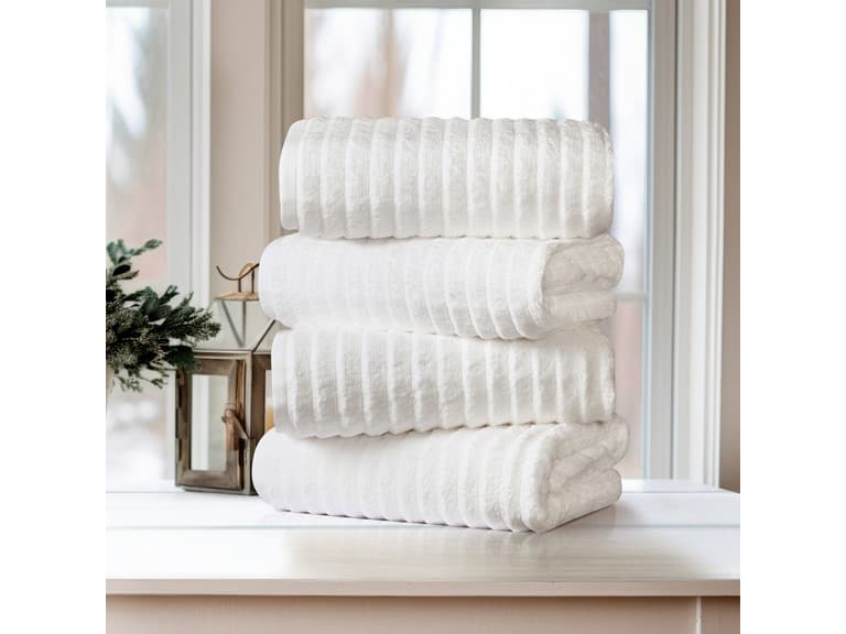 4 Pk Ribbed Egyptian Cotton Towel Set