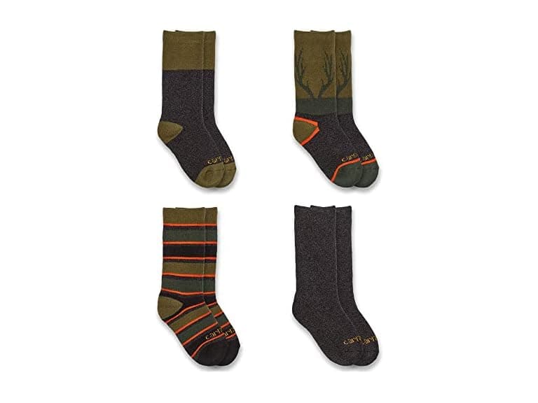 Carhartt Boys Heavyweight Crew Sock 4 Pack (L)