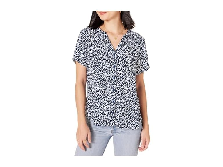 Amazon Essentials Women Relaxed-Fit V Neck Blouse
