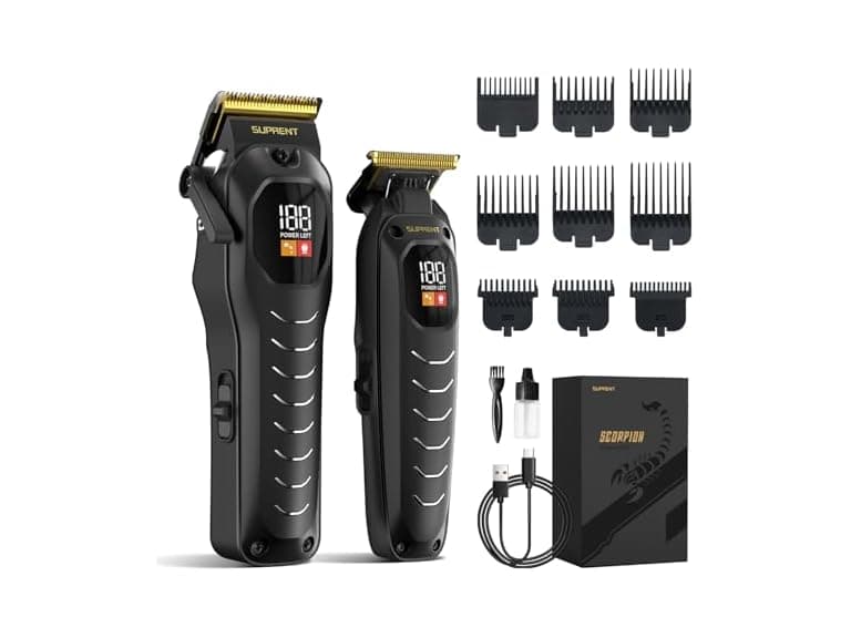 Cordless Hair Clippers LED Display Black