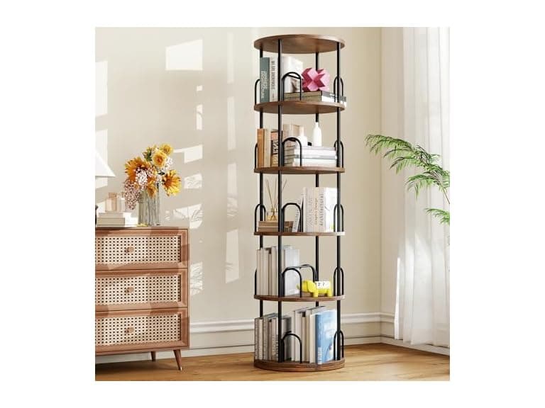 Arbcoler 5-Tier Rotating Bookshelf