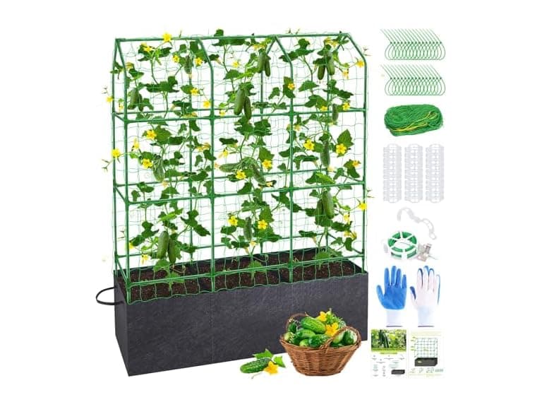POILKMNI Climbing Plants Trellis for Raised Bed