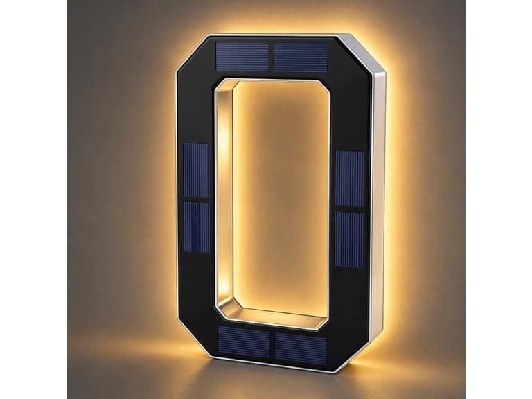 Infinite Basics Solar LED House Number Sign – 6.7" (0-9, A-D)