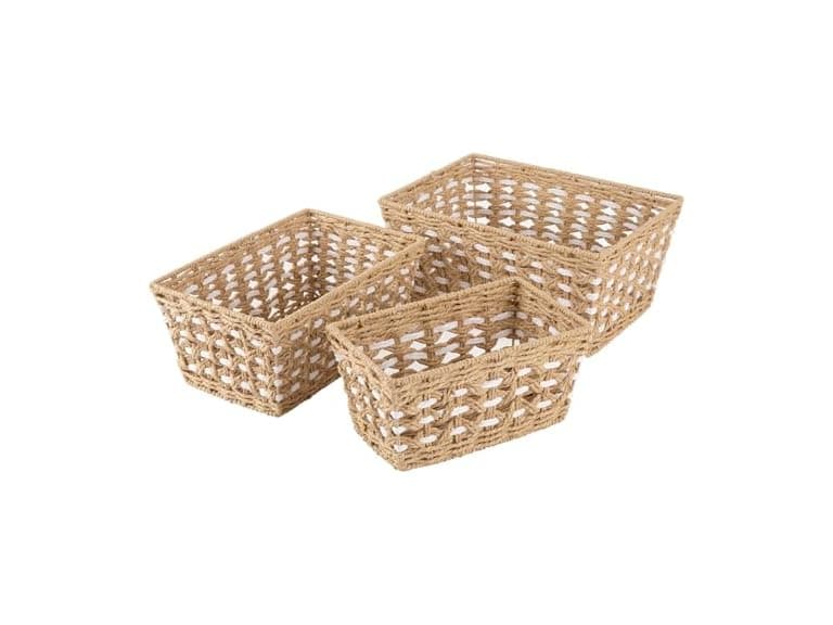 OIAHOMY Wicker Storage Baskets, Yellow & White