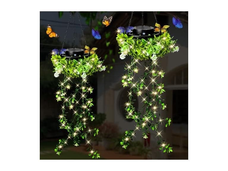 KagoLing Solar Lanterns Hanging Fake Plants