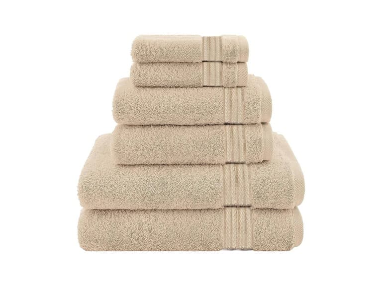 Textilia Set of 6 Bath Towel Set  Beige