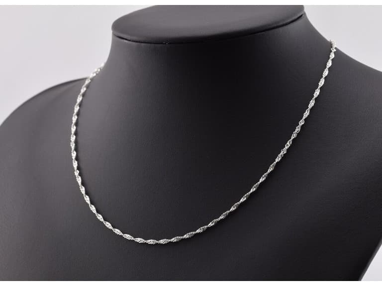 Sterling 22" or 24" Spiral Singapore Chain
