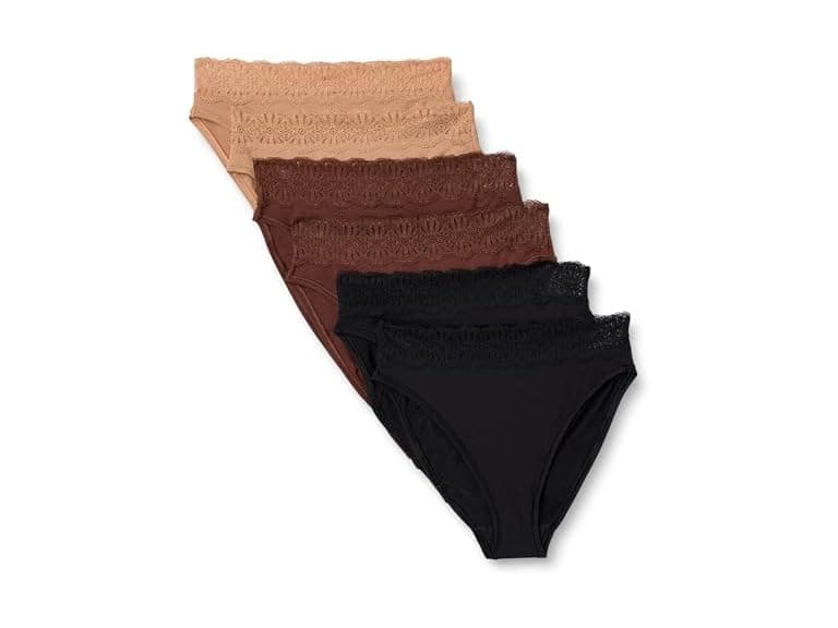 Amazon Essentials Womens HiWaist w/ Lace 6Pk