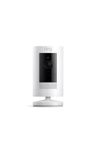 Ring Outdoor Cam (Stick Up Cam), Weather-resistant home or business security camera, outdoor ready, Live View, Color Night Vision, Two-Way Talk, motion alerts, Works with Alexa, White
