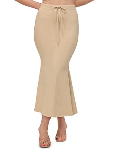 Mehrang Saree Shapewear Petticoat For Women, Cotton Blended,Petticoat,Skirts For Women,Shape Wear Dress For Saree X-Large Beige