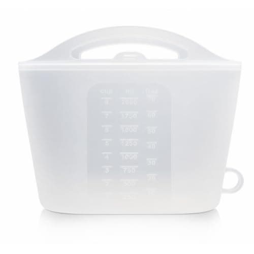 Portable Silicone Steam Sterilizer Bags for Travel, 70oz/2000ml Reusable Steaming Bags for Baby Bottles, Breast Pump Parts, Pacifiers, Teethers, and Other Baby Accessories, White, 1 Pack