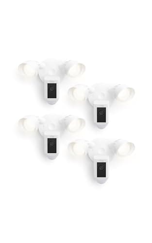 Ring Floodlight Cam Wired Plus...and floodlights, 4-pack, White