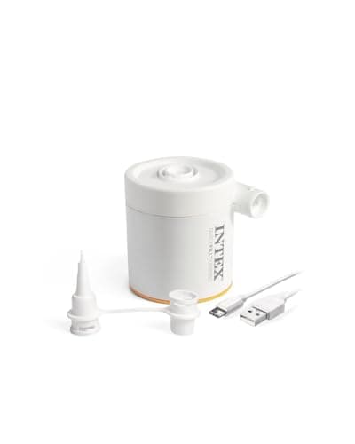 INTEX 66616E QuickFill USB Air Pump: Inflatates and Deflates Pool Floats and Airbeds - Includes 2 Interrconnecting Nozzles - Lightweight and Portable - 150 L/Min Air Flow - Indoor and Outdoor Use