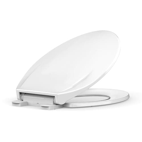 Toilet Seat Elongated,Toilet S...Easy Install and Clean - White