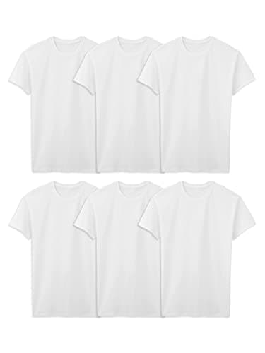 Fruit of the Loom Men's Stay Tucked Crew T-Shirt, White-Tall Sizes, XX-Large Tall (6pack)