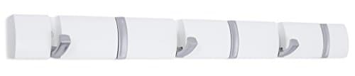BIRDROCK HOME Wall Mounted Fol...atin Nickel Hooks - White Rail
