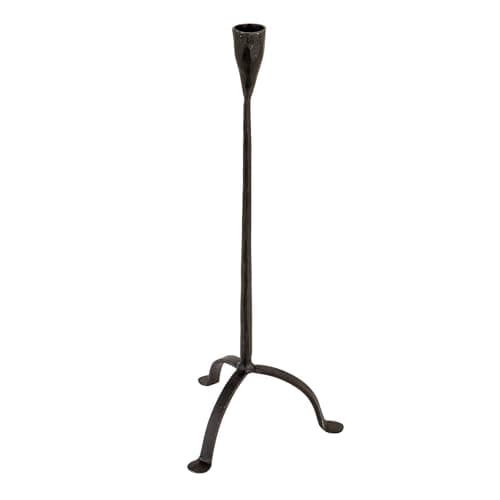 Creative Co-Op 16" H Hand-Forg...tal Footed Taper Holder, Black